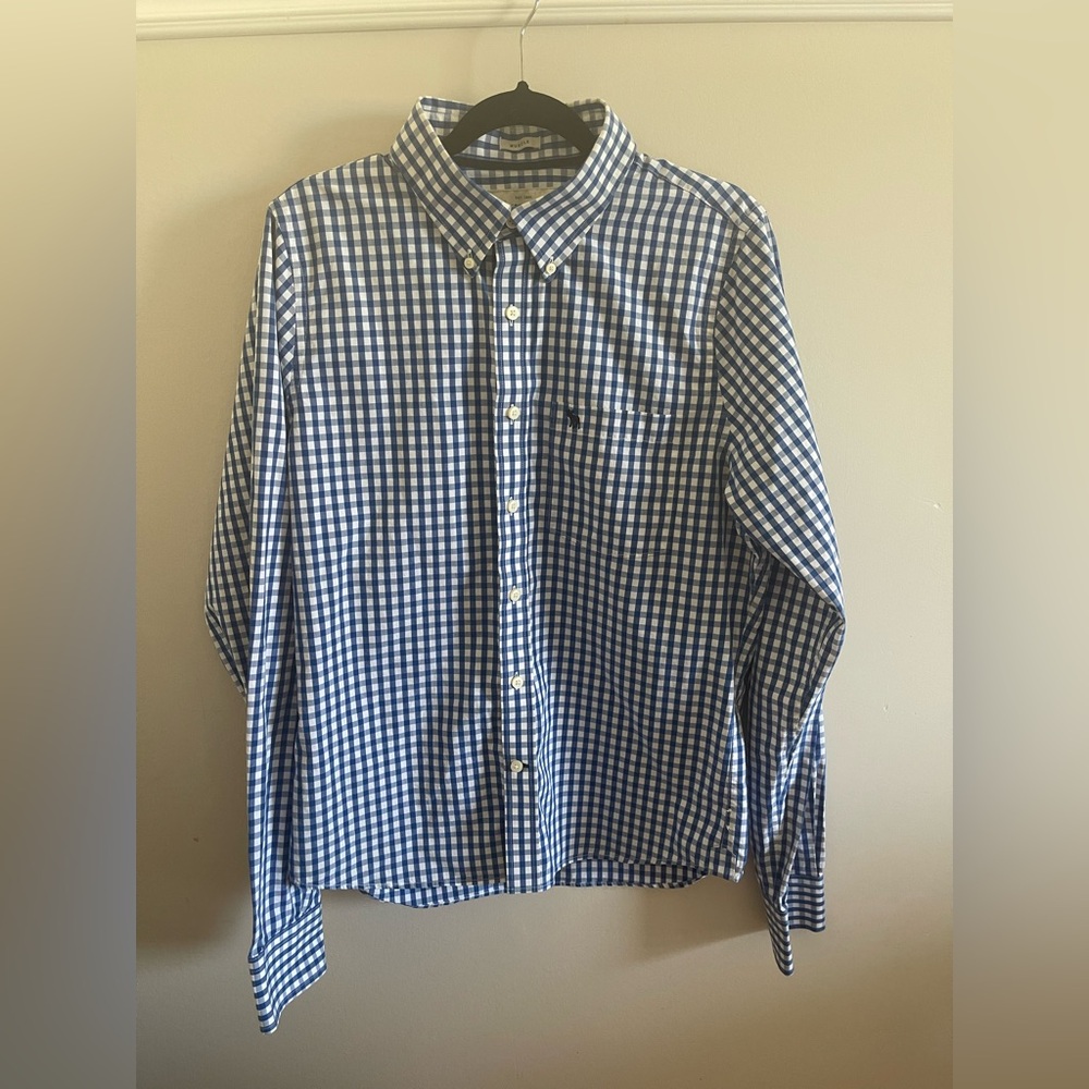 Abercrombie & Fitch Men’s XXL Muscle Fit Gingham Button Down Long Sleeves Shirt